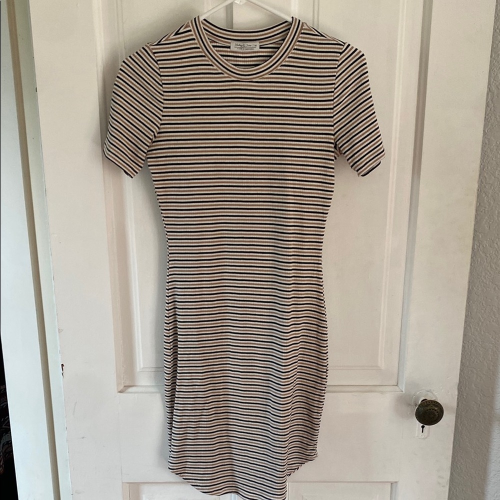 Striped Short Sleeve Dress